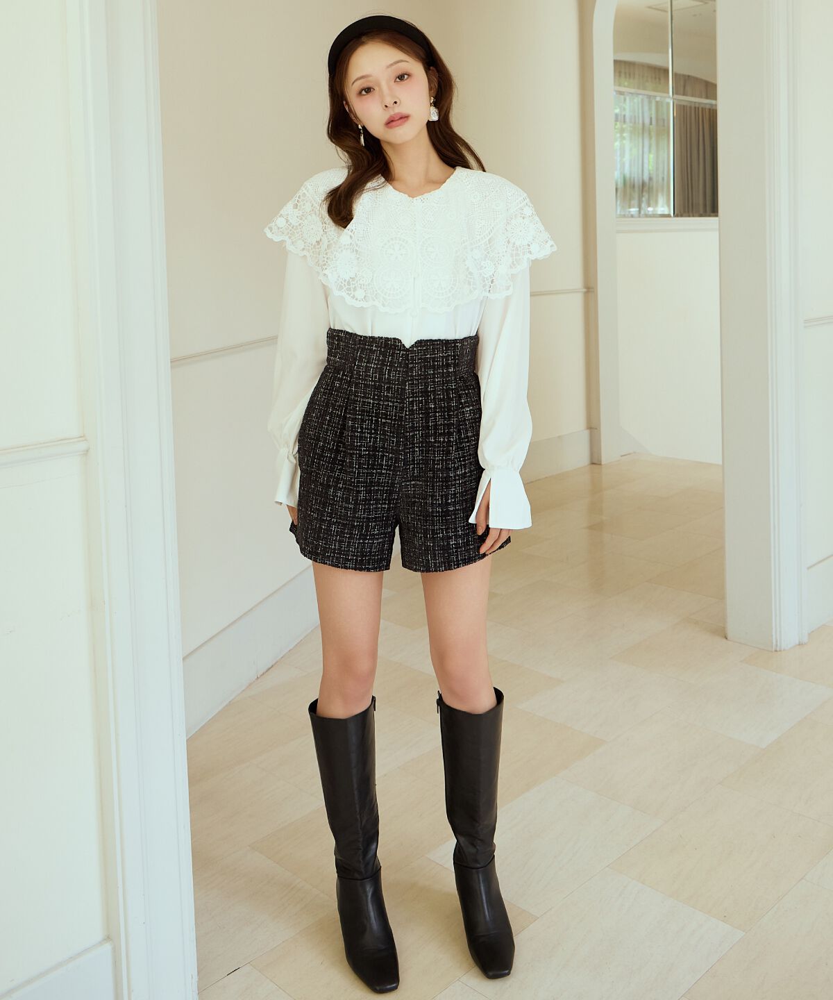 アンドクチュール「レースカラーブラウス」|シャツ・ブラウス|