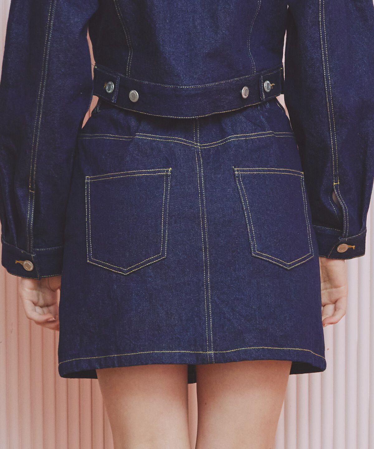 REDYAZEL「ビジューデニムミニスカート」|台形|