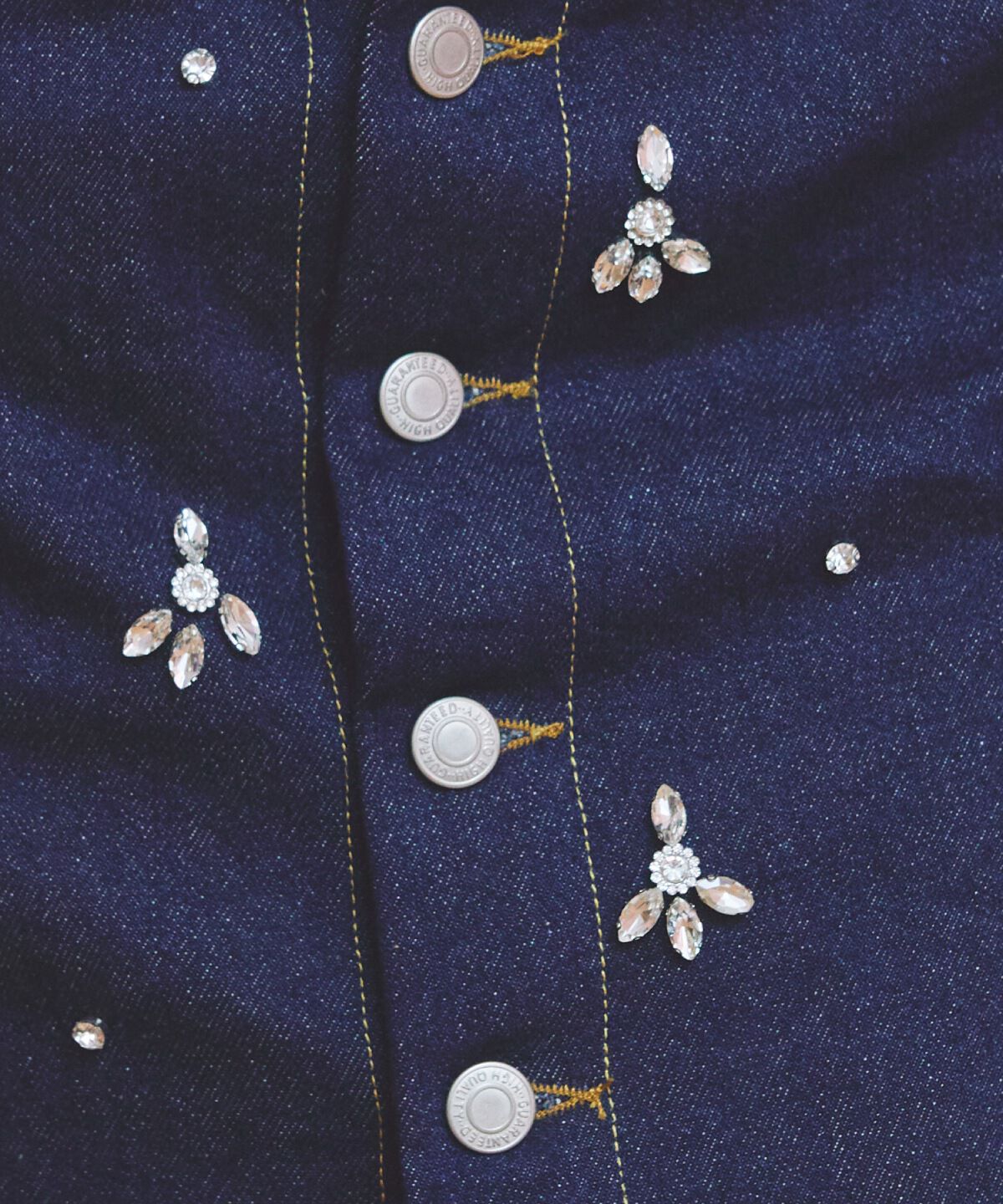 REDYAZEL「ビジューデニムミニスカート」|台形|