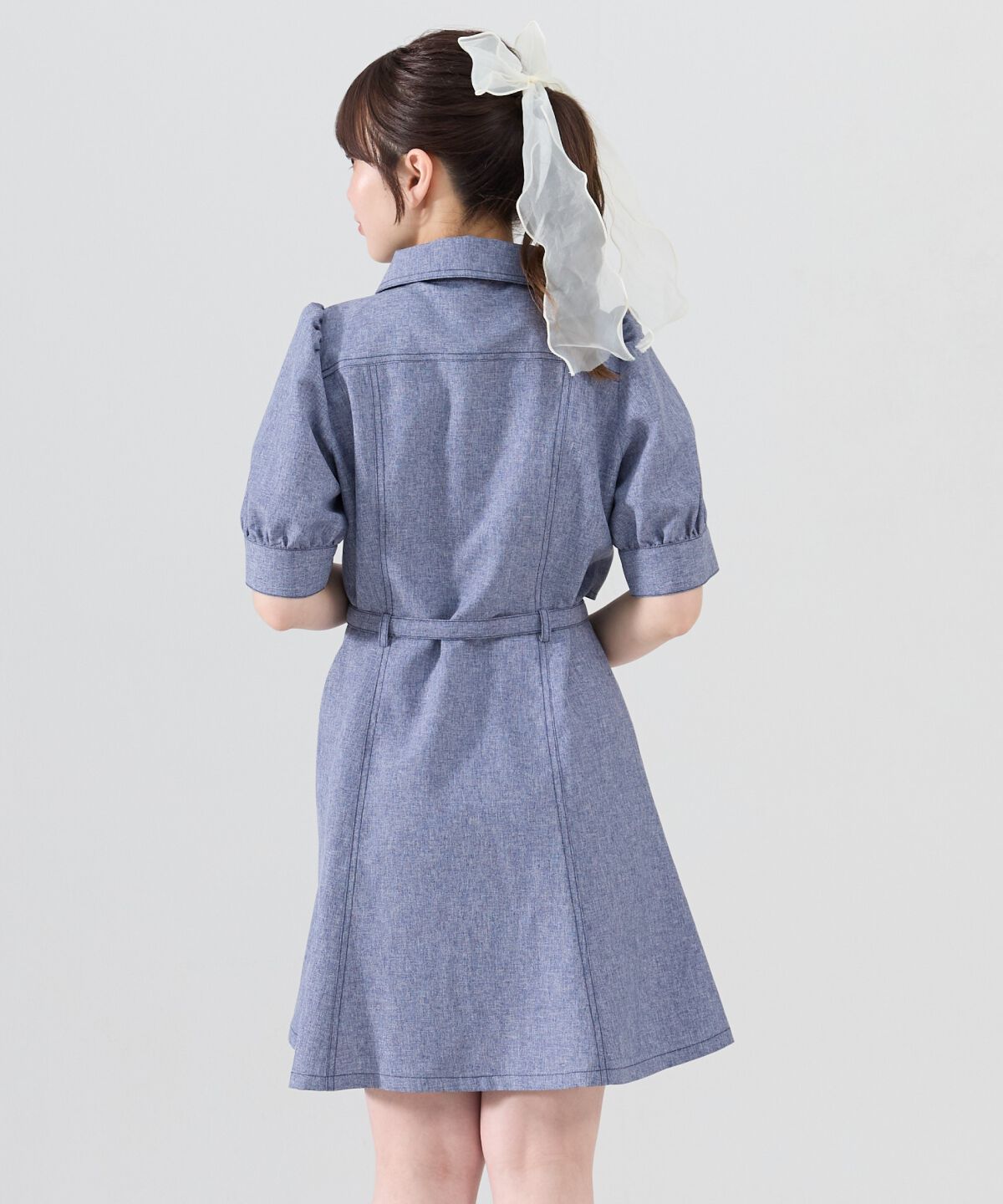 REDYAZEL「バイカラーステッチアシメデザイン半袖ミニワンピース」|ワンピース|