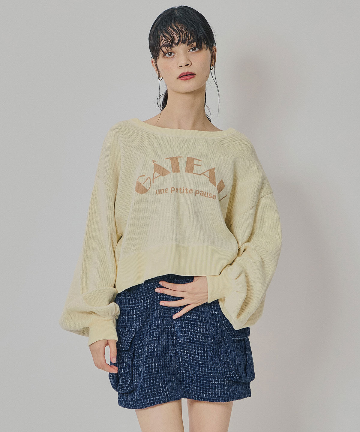 REDYAZEL「モールツイードカーゴミニスカート」|台形|