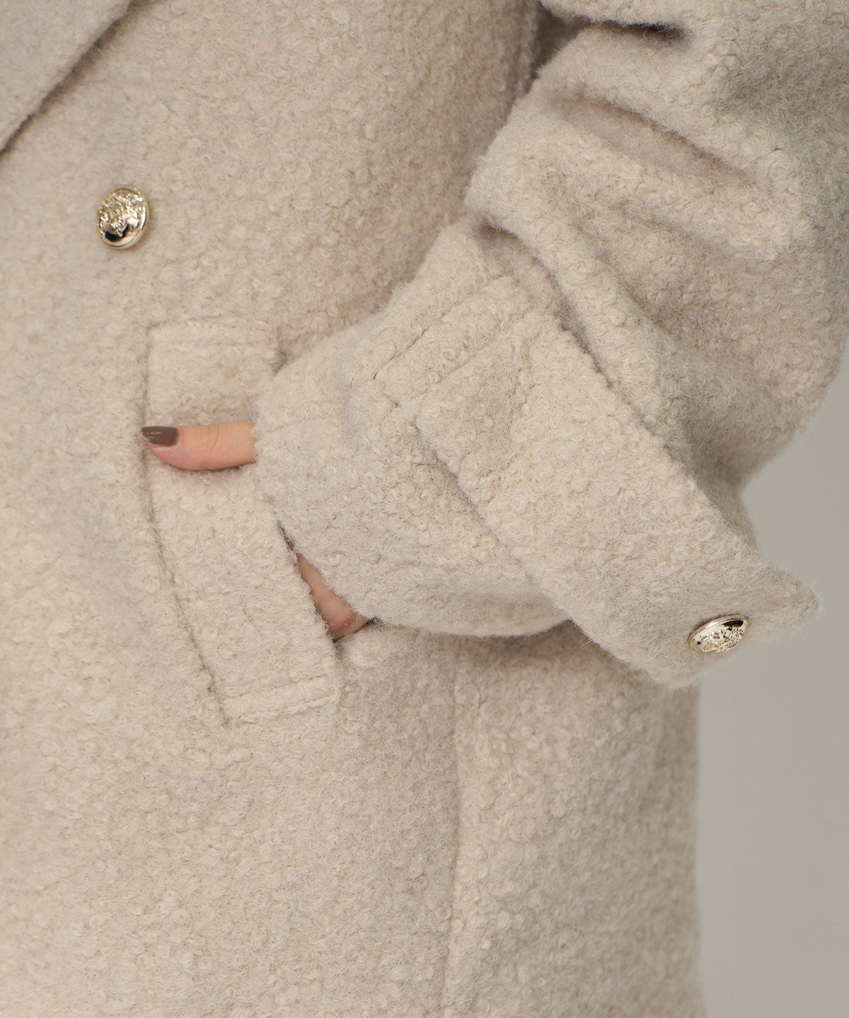 REDYAZEL「ボアダブルミドルコート」|ステンカラーコート|