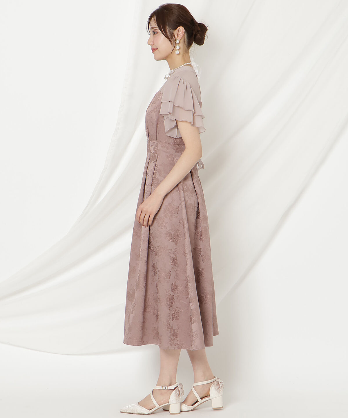 WILLSELECTION「ジャガードタックフレアワンピース」|ドレス|