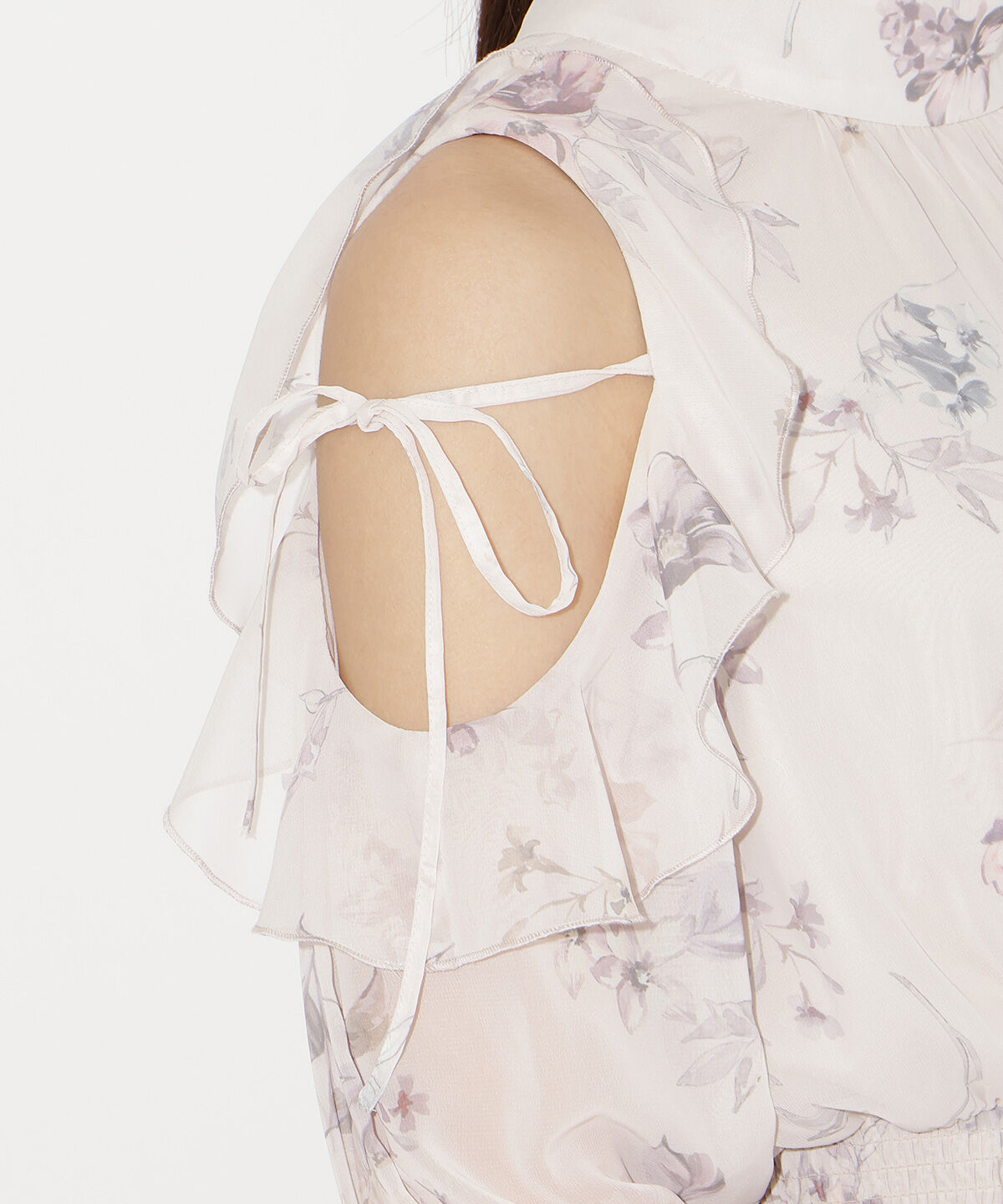 WILLSELECTION「フラワープリントフリルスリーブワンピース」|ワンピース|