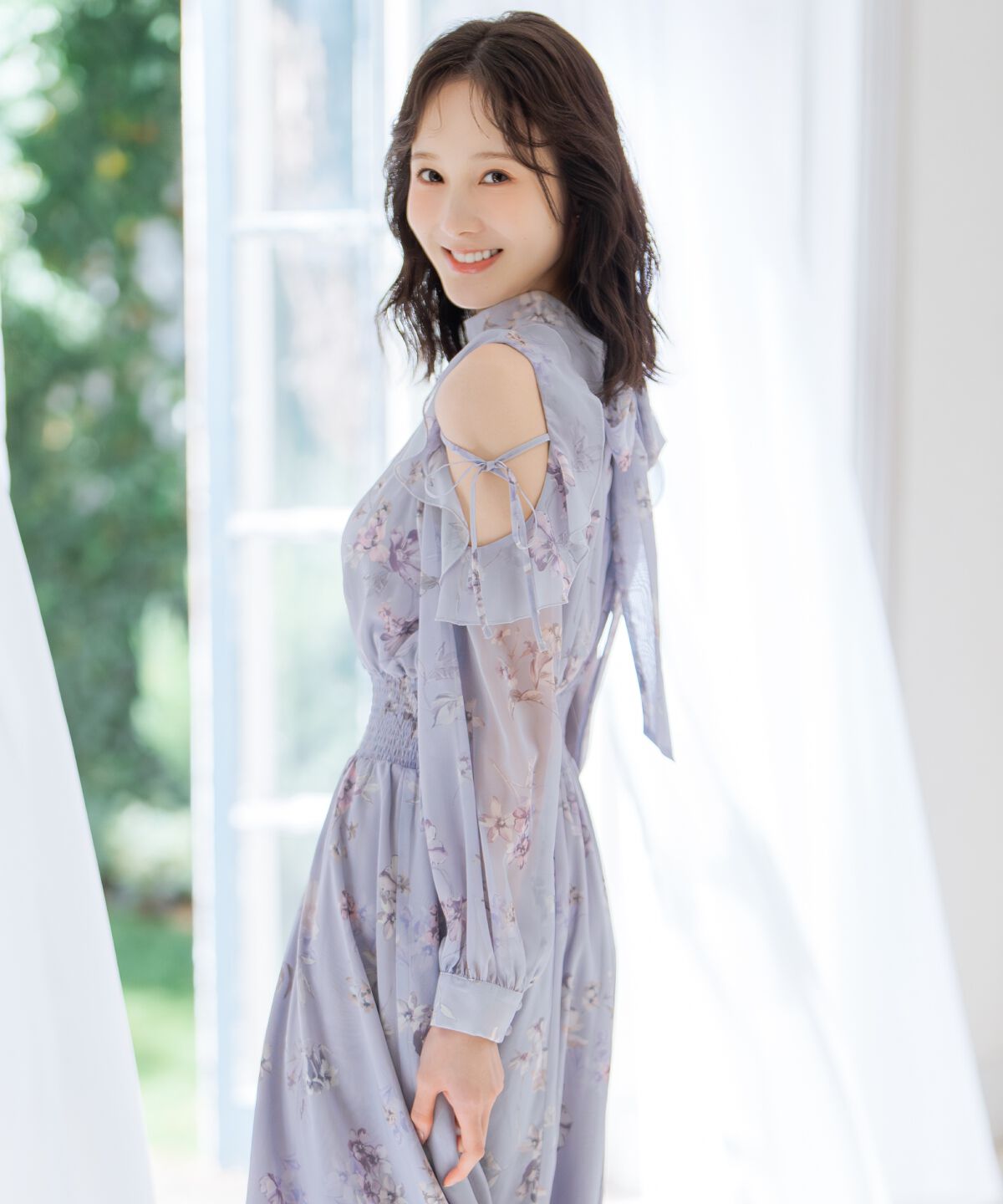 WILLSELECTION「フラワープリントフリルスリーブワンピース」|ワンピース|