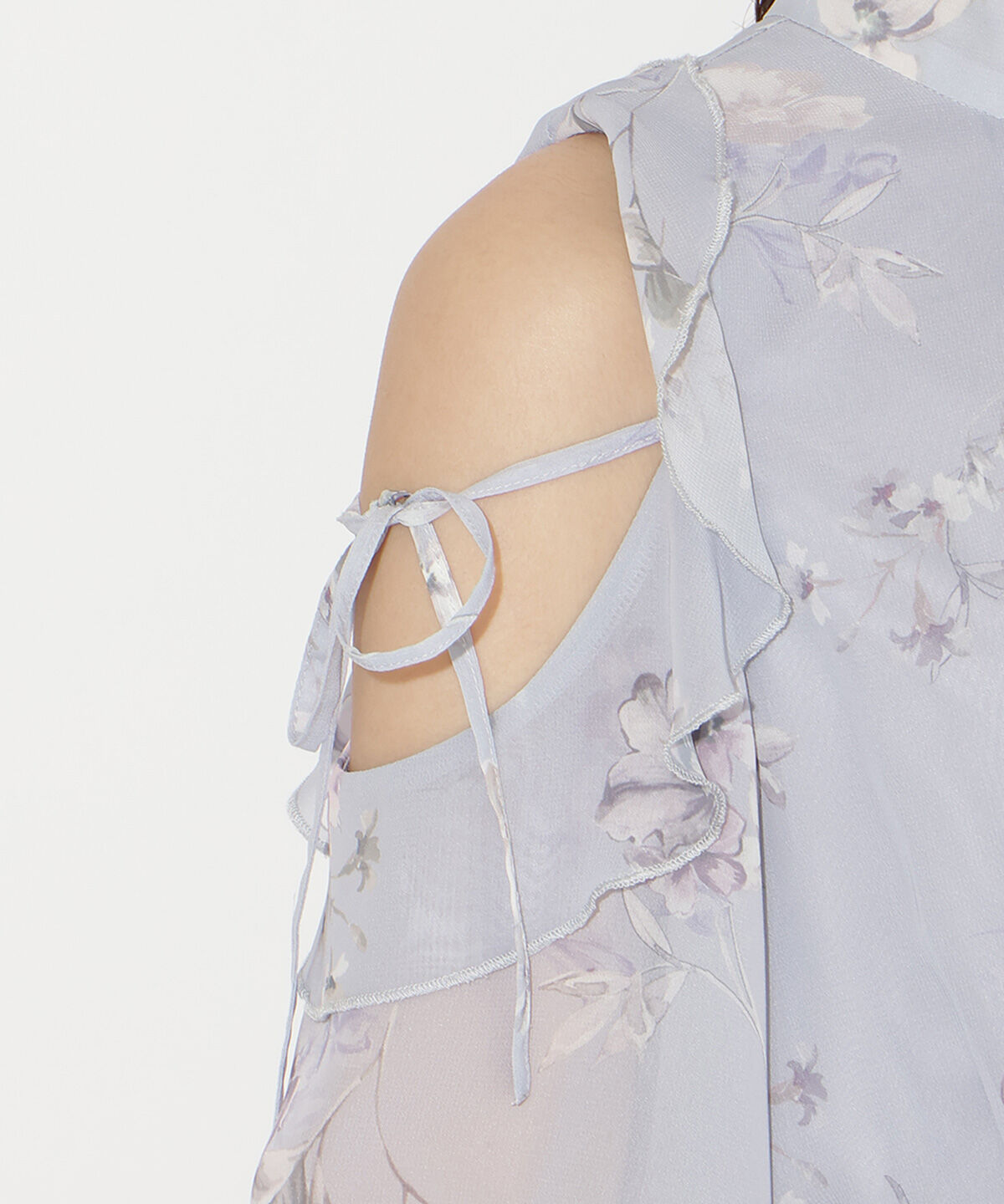 WILLSELECTION「フラワープリントフリルスリーブワンピース」|ワンピース|