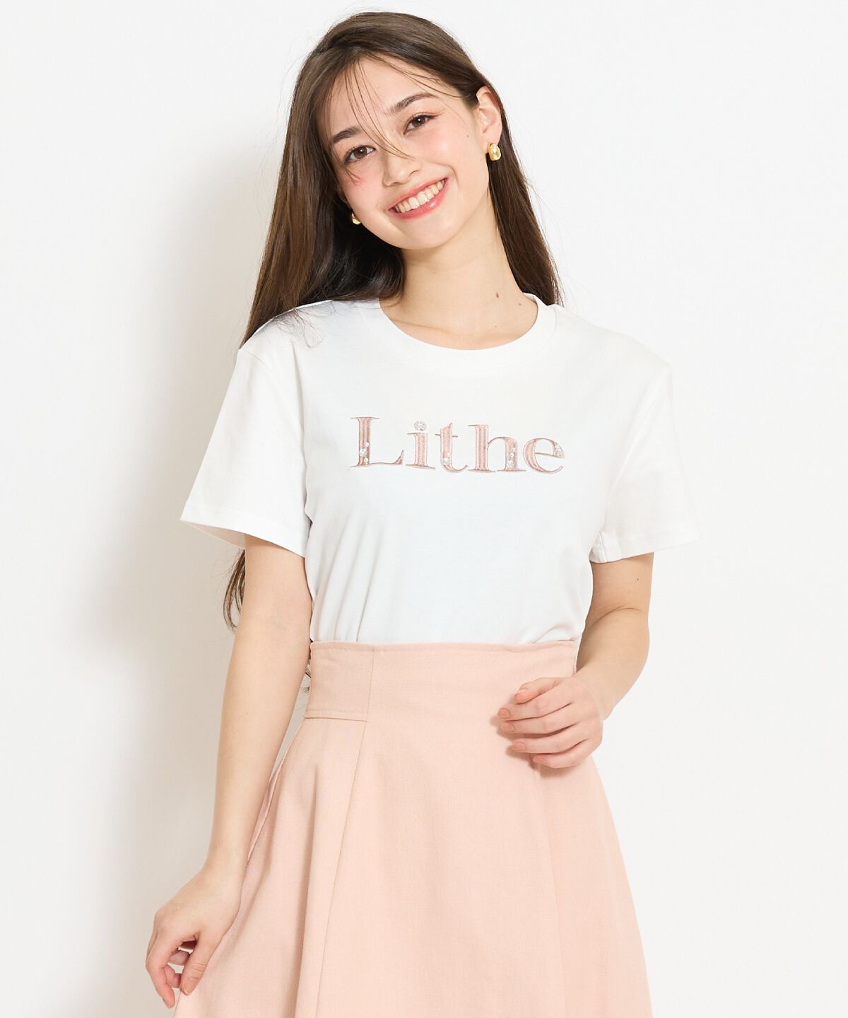 WILLSELECTION「ビジュー付き刺繍ロゴTシャツ」|Tシャツ・カットソー|