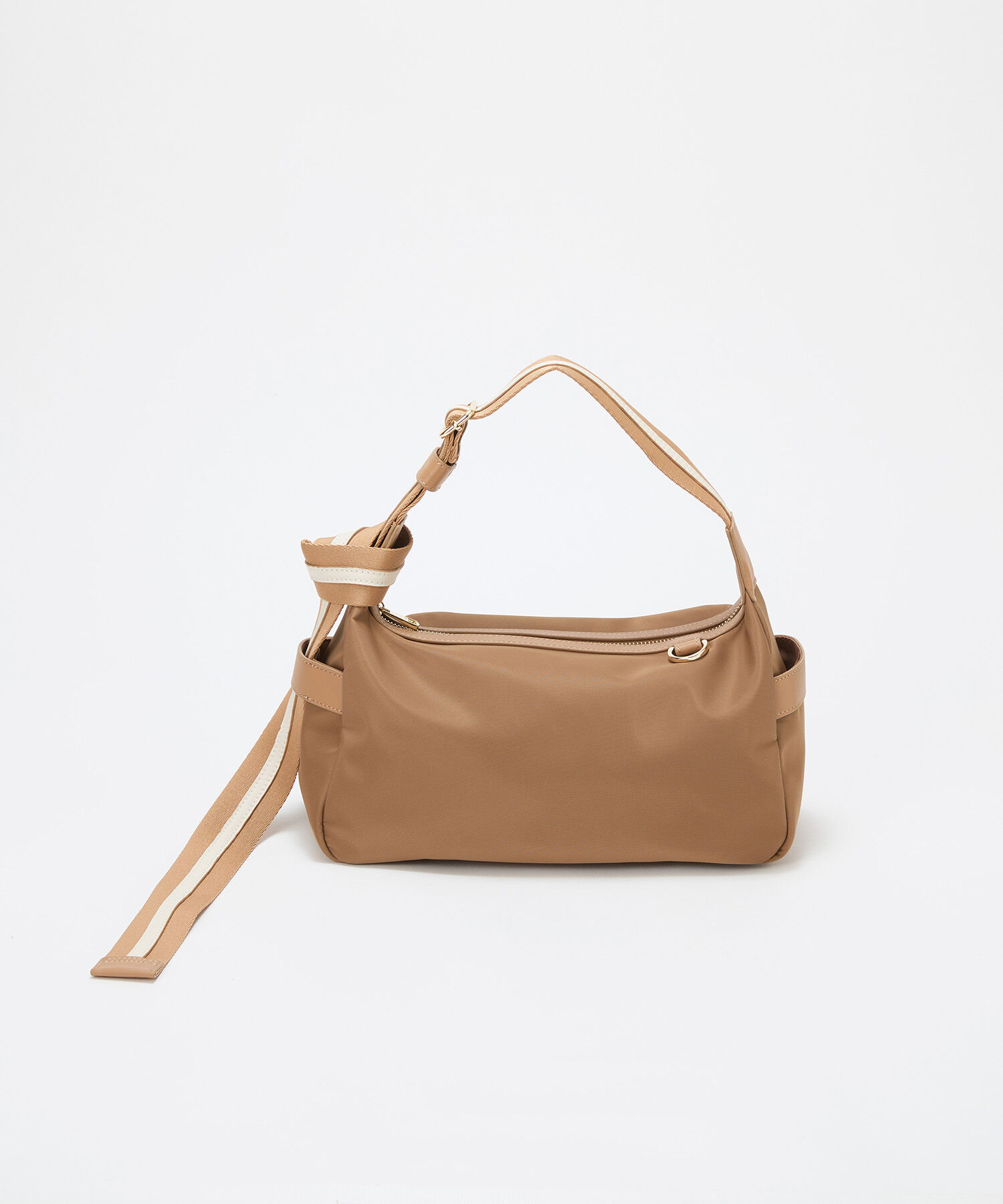 TOPKAPI TREASURE「【TREASURE TOPKAPI】ナイロン ストライプ ベルト ショルダー バッグ」|ショルダー・メッセンジャー|キャメル