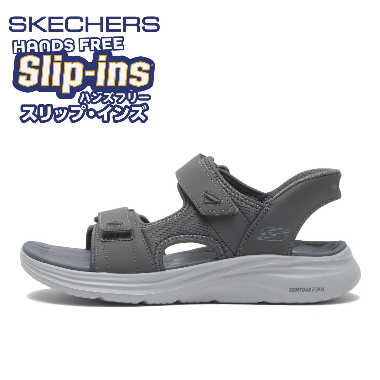 SKECHERS「【SKECHERS】CONTOUR FOAM SANDAL」|サンダル|グレー