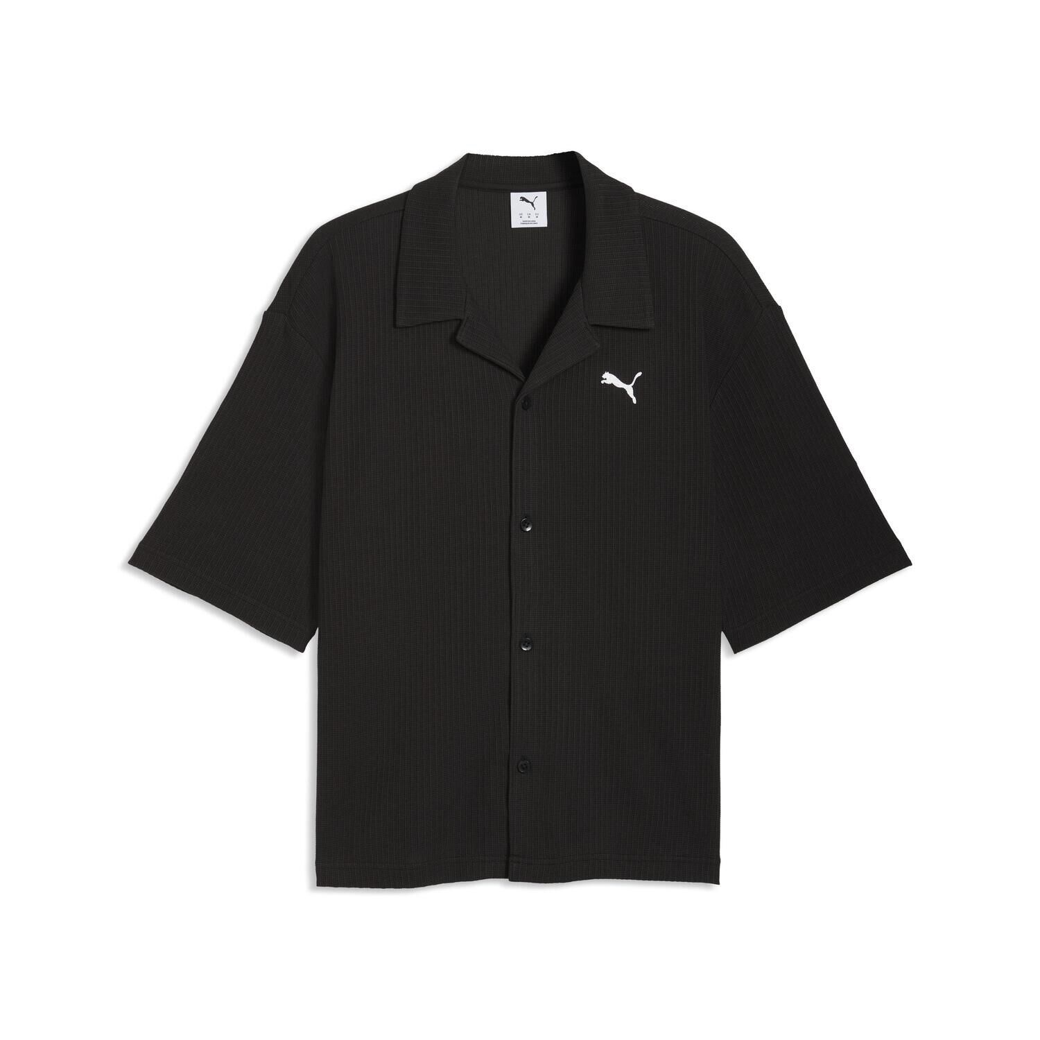PUMA「【PUMA ｳｪｱ】M WARDROBE ESS WAFFLE SHIRT」|Tシャツ・カットソー|ブラック