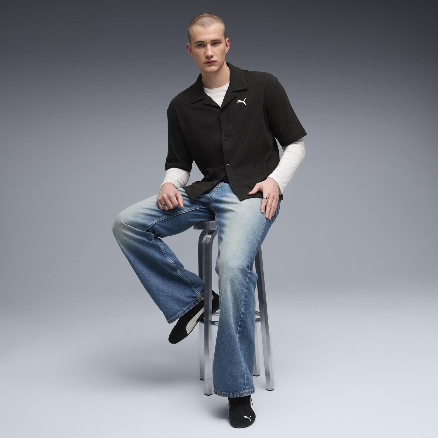 PUMA「【PUMA ｳｪｱ】M WARDROBE ESS WAFFLE SHIRT」|Tシャツ・カットソー|