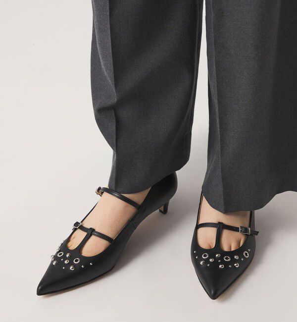 ODETTE E ODILE「T-2ストラップ スタッズ パンプス35&uarr;」|パンプス|