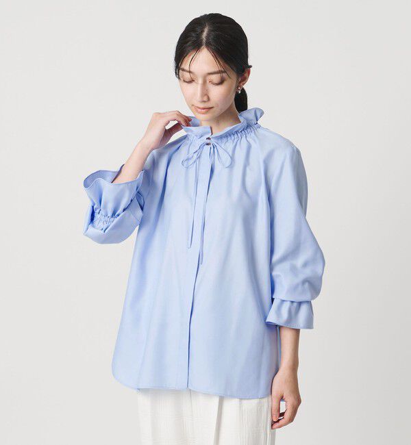 UNITED ARROWS「フリルカラー フレアスリーブ ブラウス」|シャツ・ブラウス|