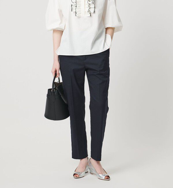 UNITED ARROWS「シャイニー スリム パンツ ‐ストレッチ ウォッシャブル‐」|スラックス|NAVY