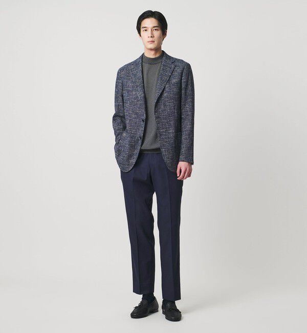 UNITED ARROWS「クールモーション ドビー サイドエクステンド ノープリーツスラックス COMFORT EASY‐MODEL　接触冷感　吸」|スラックス|