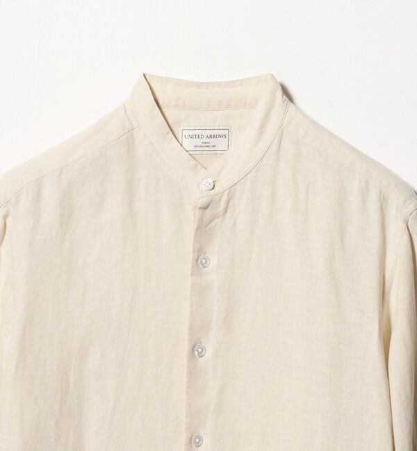 UNITED ARROWS「LIBECO リネン バンドカラー シャツ」|シャツ・ブラウス|