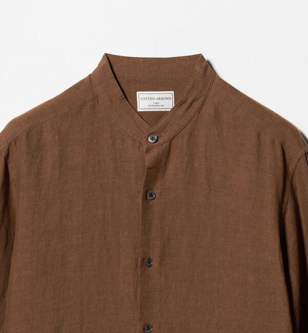 UNITED ARROWS「LIBECO リネン バンドカラー シャツ」|シャツ・ブラウス|