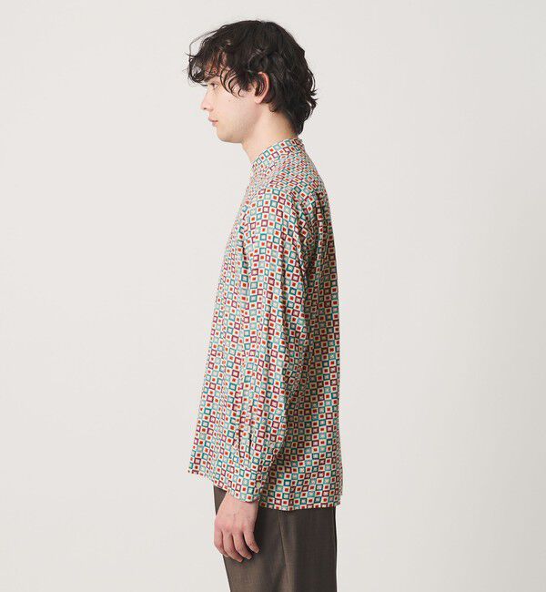 UNITED ARROWS「ジオメトリック プリント バンドカラーシャツ」|シャツ・ブラウス|