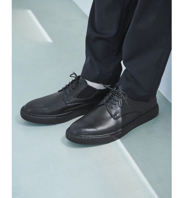 UNITED ARROWS green label relaxing「GLR サイドゴア プレーントゥ シューズ」|スニーカー|BLACK