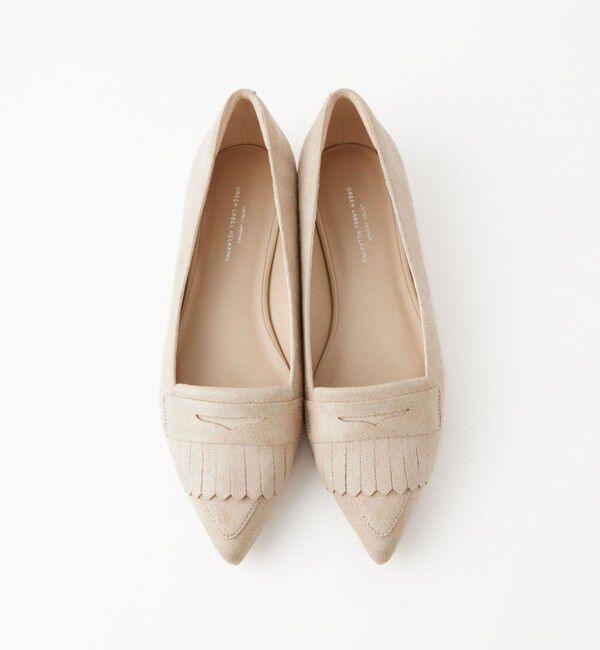 UNITED ARROWS green label relaxing「【WEB限定】ポインテッド キルト フラットシューズ（1.5cmヒール) -撥水-」|パンプス|