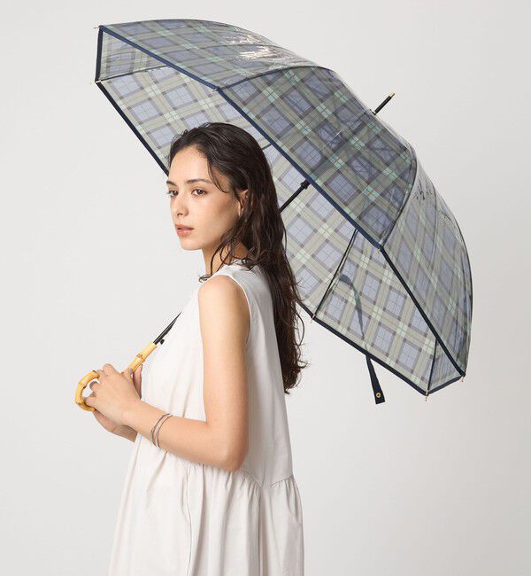 UNITED ARROWS green label relaxing「チェック ビニール アンブレラ / 雨傘 / レイン」|傘|DK.GREEN