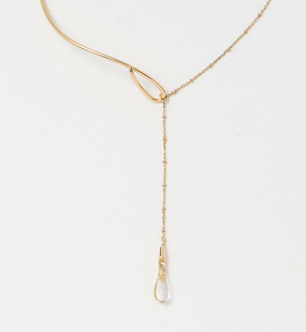 UNITED ARROWS green label relaxing「ウェーブバー＆ドロップクリア ネックレス」|ネックレス|