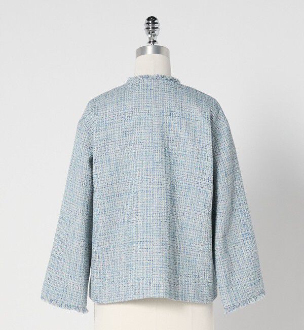 UNITED ARROWS green label relaxing「［size SHORTあり］ミックス ツイードライク ポケット ノーカラー ジャケット」|ノーカラージャケット|