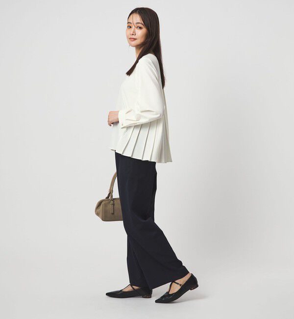 UNITED ARROWS green label relaxing「［size SHORTあり］パウドレ プリーツ ブラウス ウォッシャブル ストレッチ」|シャツ・ブラウス|