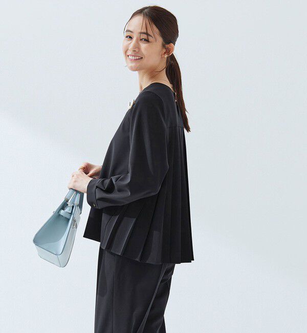 UNITED ARROWS green label relaxing「［size SHORTあり］パウドレ プリーツ ブラウス ウォッシャブル ストレッチ」|シャツ・ブラウス|