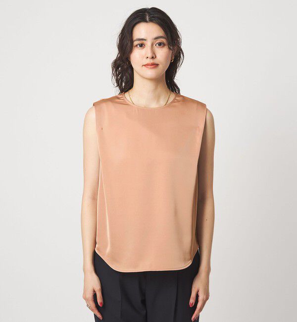 UNITED ARROWS green label relaxing「サテン ドッキング ラウンドヘム タンクトップ カットソー」|Tシャツ・カットソー|