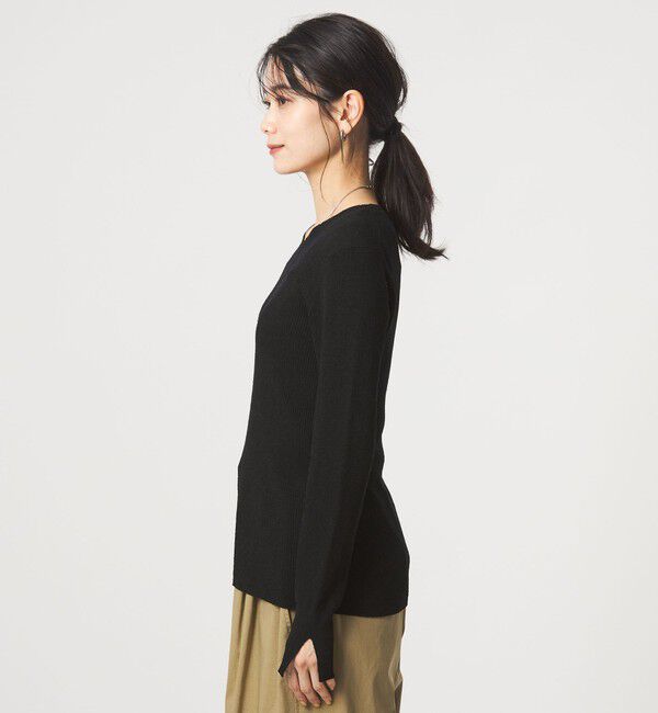 UNITED ARROWS green label relaxing「リブ ニット クルーネック プルオーバー ウォッシャブル」|ニット・セーター|