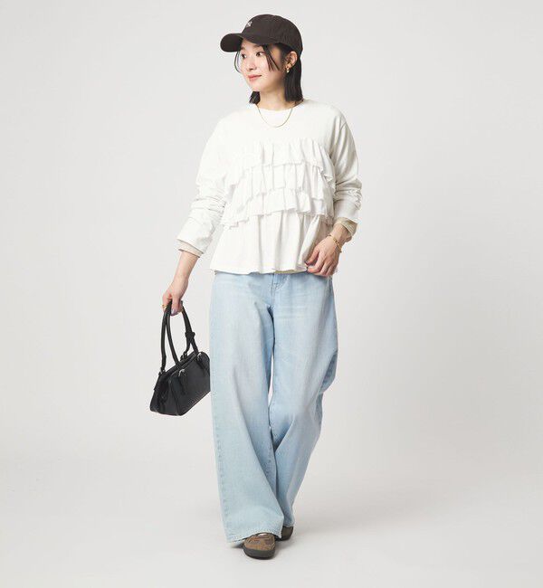 UNITED ARROWS green label relaxing「【WEB限定】＜at ease＞フロント フリル プルオーバー カットソー」|Tシャツ・カットソー|