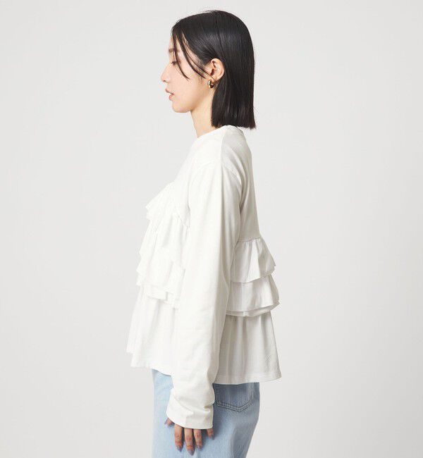 UNITED ARROWS green label relaxing「【WEB限定】＜at ease＞フロント フリル プルオーバー カットソー」|Tシャツ・カットソー|