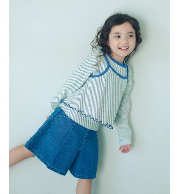 UNITED ARROWS green label relaxing「ボーダーTシャツ＋キャミソール セット / キッズ 100cm-130cm」|Tシャツ・カットソー|OFF WHITE