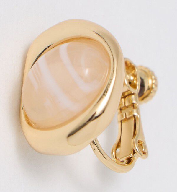 UNITED ARROWS green label relaxing「オーバルマーブル＆メタルフレーム イヤリング」|ピアス|