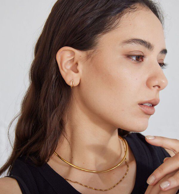 UNITED ARROWS green label relaxing「【WEB限定】ダブルライン フープピアス」|ピアス|