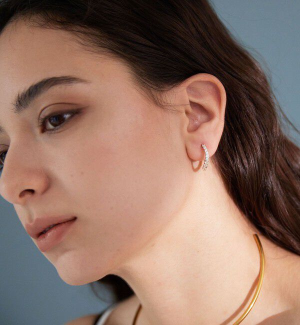 UNITED ARROWS green label relaxing「【WEB限定】パヴェ フープピアス」|ピアス|