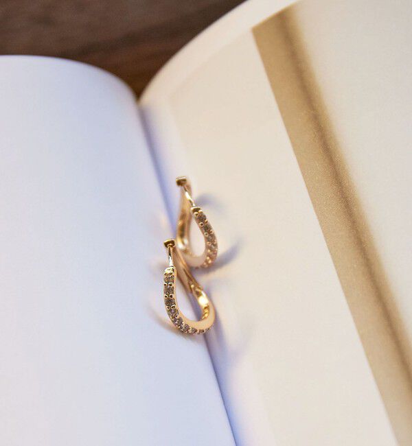 UNITED ARROWS green label relaxing「【WEB限定】パヴェ フープピアス」|ピアス|