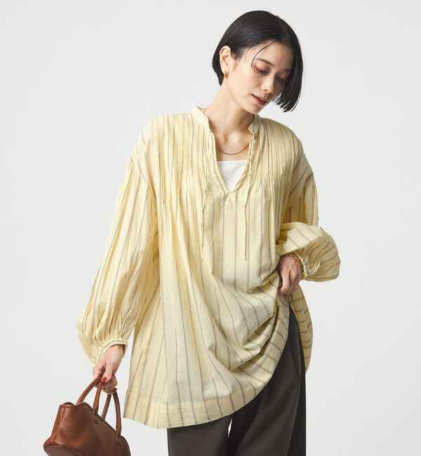 UNITED ARROWS green label relaxing「ボリュームスリーブ ピンタック ブラウス」|シャツ・ブラウス|