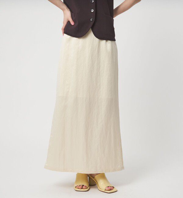EMMEL REFINES「＜EMMEL REFINES＞EM サテン ナロー スカート」|スカート|NATURAL