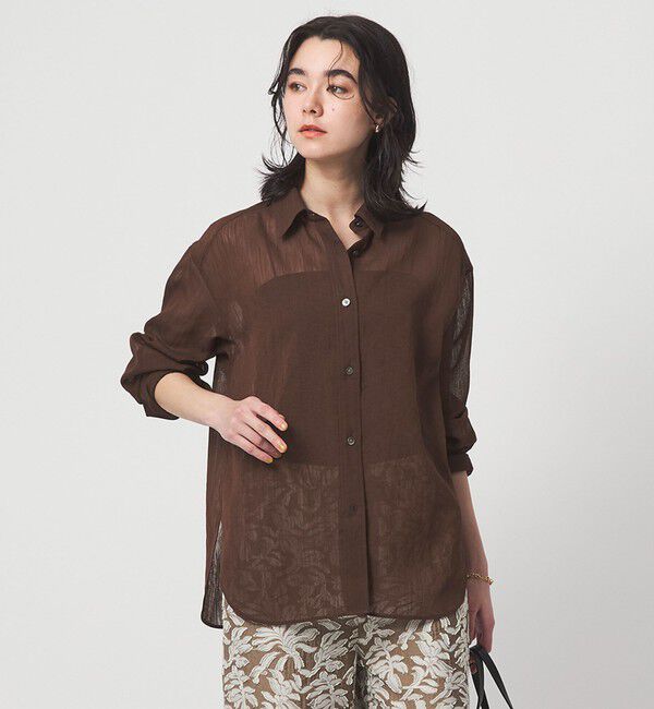 UNITED ARROWS green label relaxing「［size SHORTあり］ラミーライク シャツ 通気性」|シャツ・ブラウス|