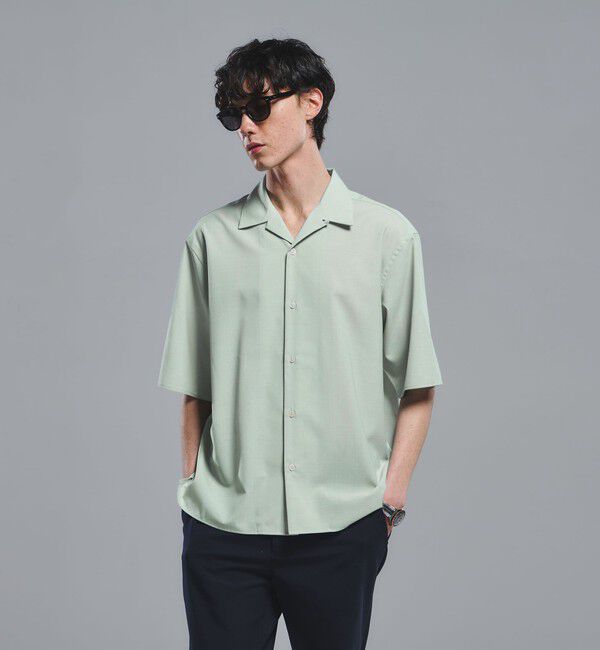 UNITED ARROWS green label relaxing「ウォッシャブルトロ オープンカラー シャツ -ストレッチ-」|シャツ・ブラウス|LIME