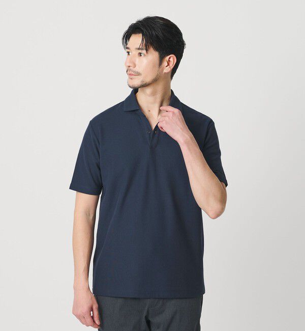 BEAUTY&YOUTH UNITED ARROWS「【WEB限定 WARDROBE SMART】ステイ クリーン ピケ スキッパー ポロシャツ【抗菌防臭】」|ポロシャツ|