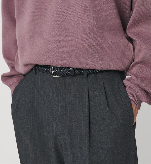 BEAUTY&YOUTH UNITED ARROWS「レザー メッシュ ベルト 25mm」|ベルト|BLACK