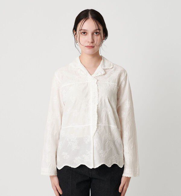 BEAUTY&YOUTH UNITED ARROWS「エンブロイダリー オープンカラーシャツ」|シャツ・ブラウス|