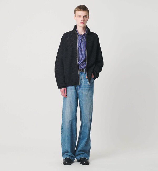 MONKEY TIME「リネン ドライバーズ ニット」|カーディガン|