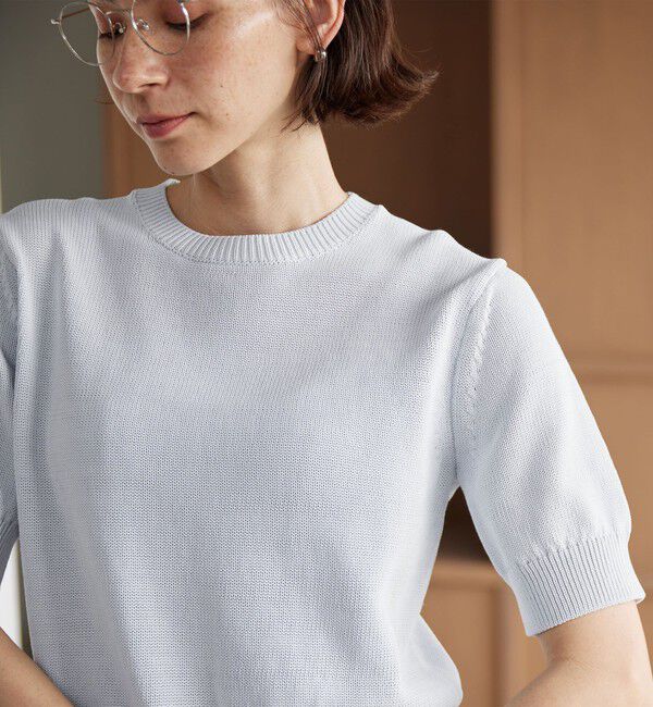 BEAUTY&YOUTH UNITED ARROWS「コイルニット ショートスリーブ プルオーバー ウォッシャブル」|ニット・セーター|