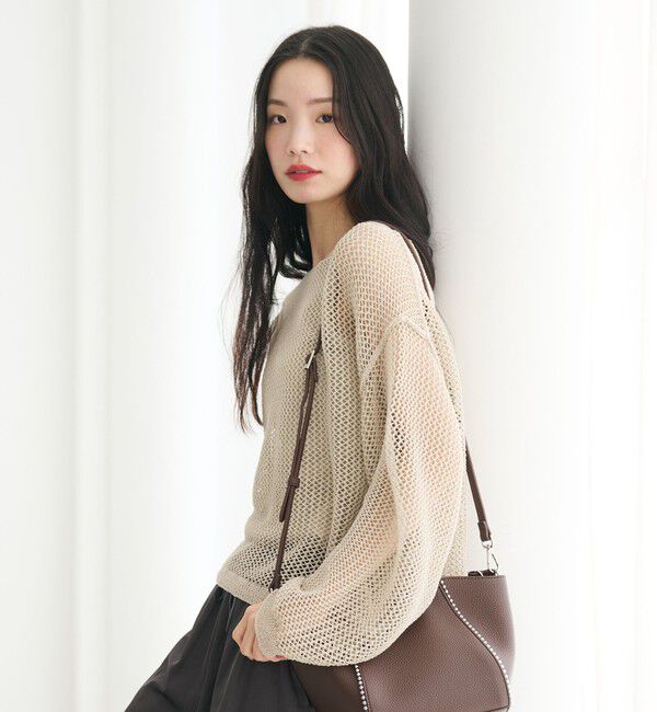 BEAUTY&YOUTH UNITED ARROWS「ペーパーメッシュ ショートワイド ニットプルオーバー ウォッシャブル」|ニット・セーター|