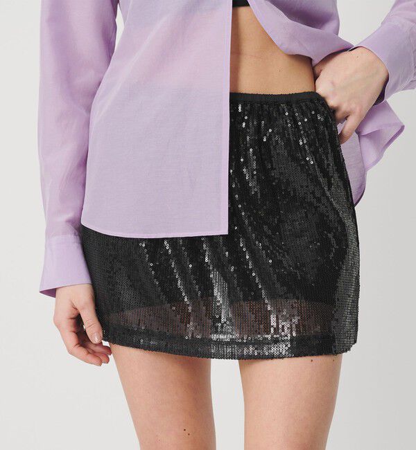 ATTISESSION「＜ATTISESSION＞スパンコール ミニスカート」|スカート|