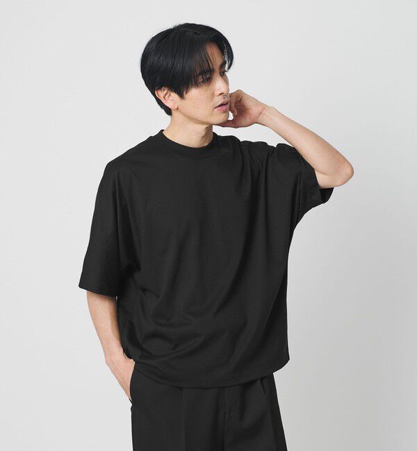 BEAUTY&YOUTH UNITED ARROWS「スビン ドルマン ハーフスリーブ クルーネック Tシャツ」|Tシャツ・カットソー|BLACK